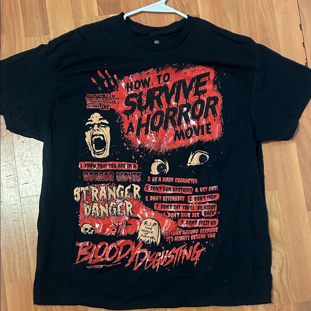 Black Graphic Horror Movie T-Shirt